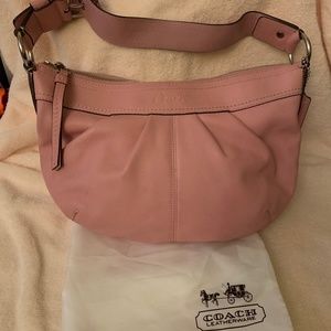 Coach light pink handcrafted leather shoulder bag